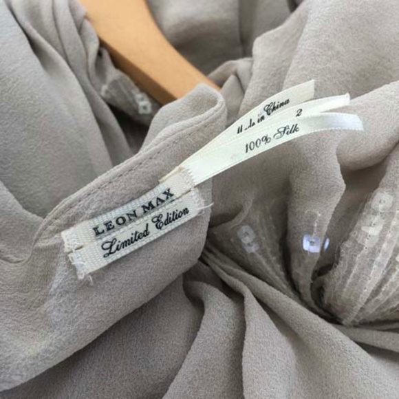 Max Studio Asymmetrical Cream Dress - Picture 5 of 7